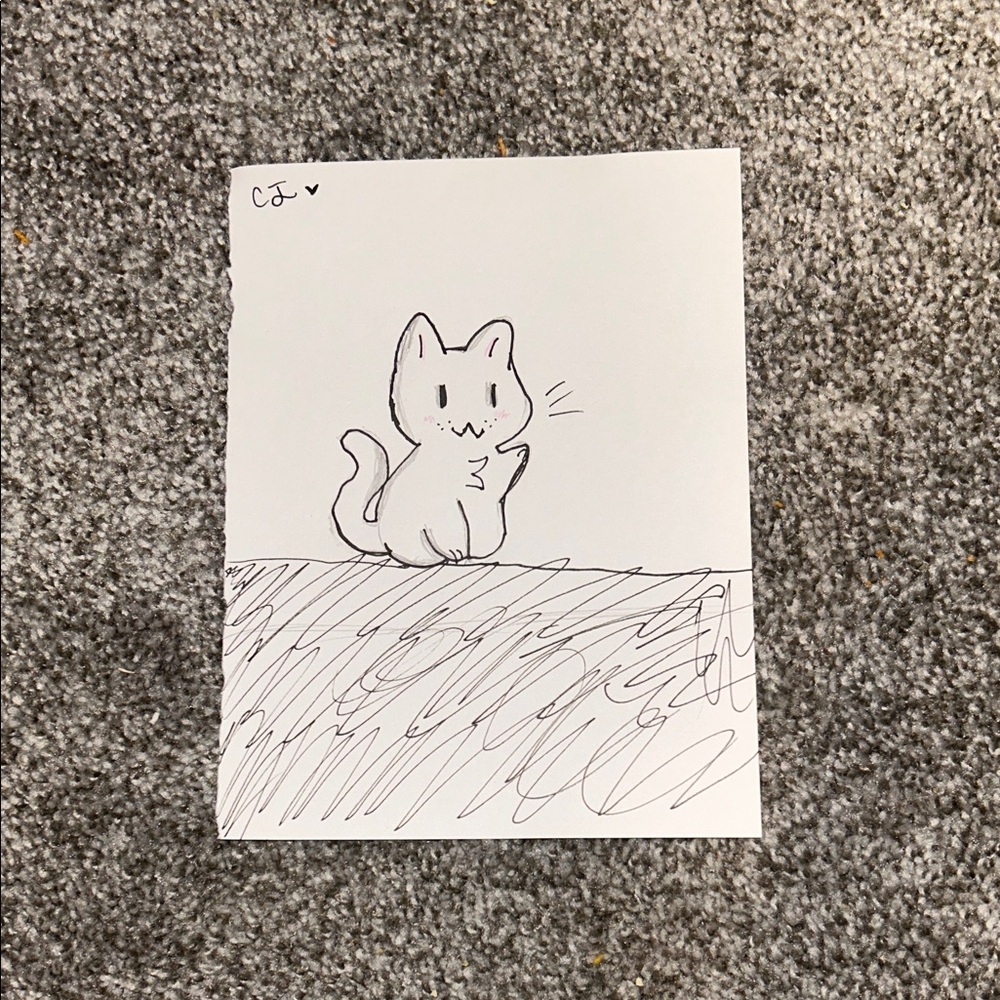 Cute Cat Sketch Art